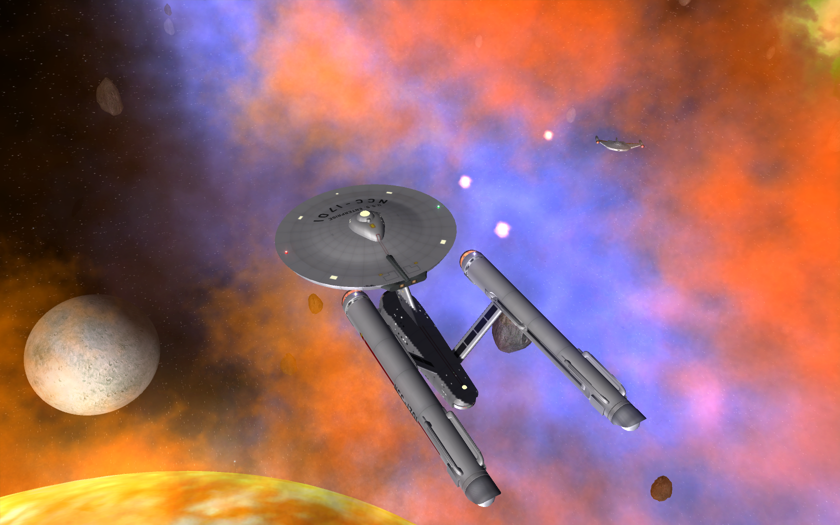 Enterprise NCC-1701 in a nebula