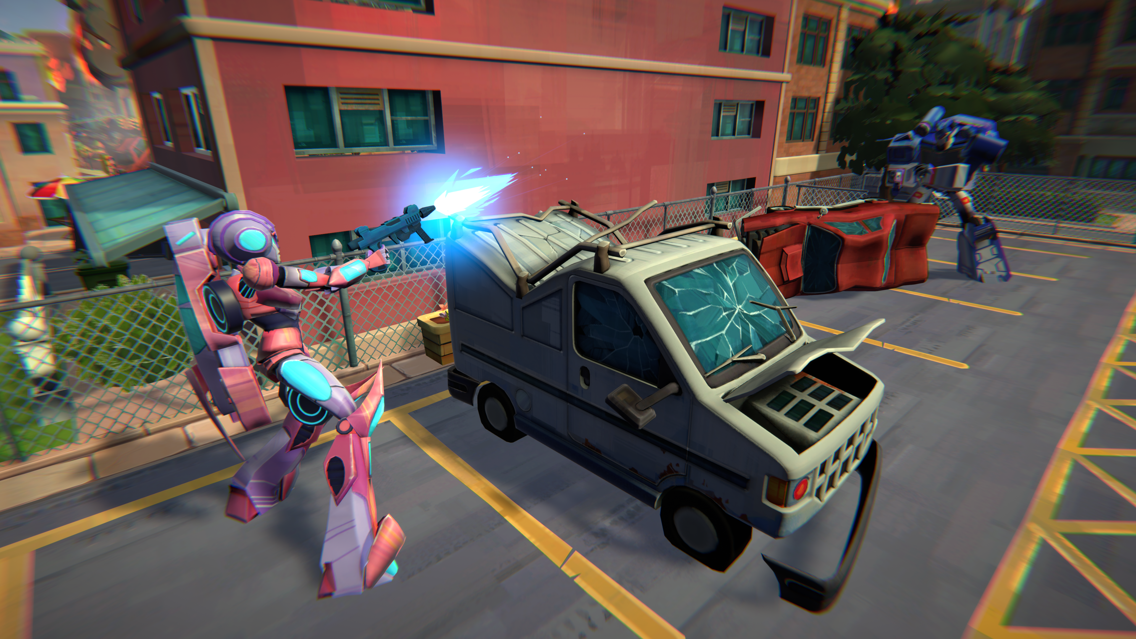 Screenshot of battle between transformers